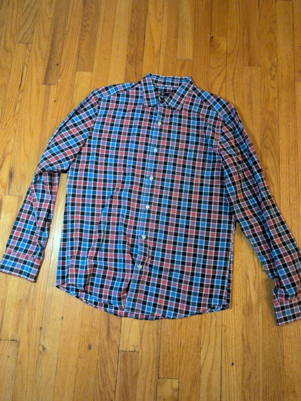 Gap Men's Plaid Button-Front Long Sleeve Shirt L